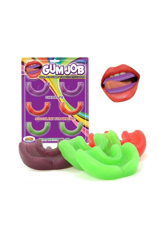 Hott Products Gum Job Oral Sex Candy Teeth Covers 6 Pack 6 Piece Set, Red