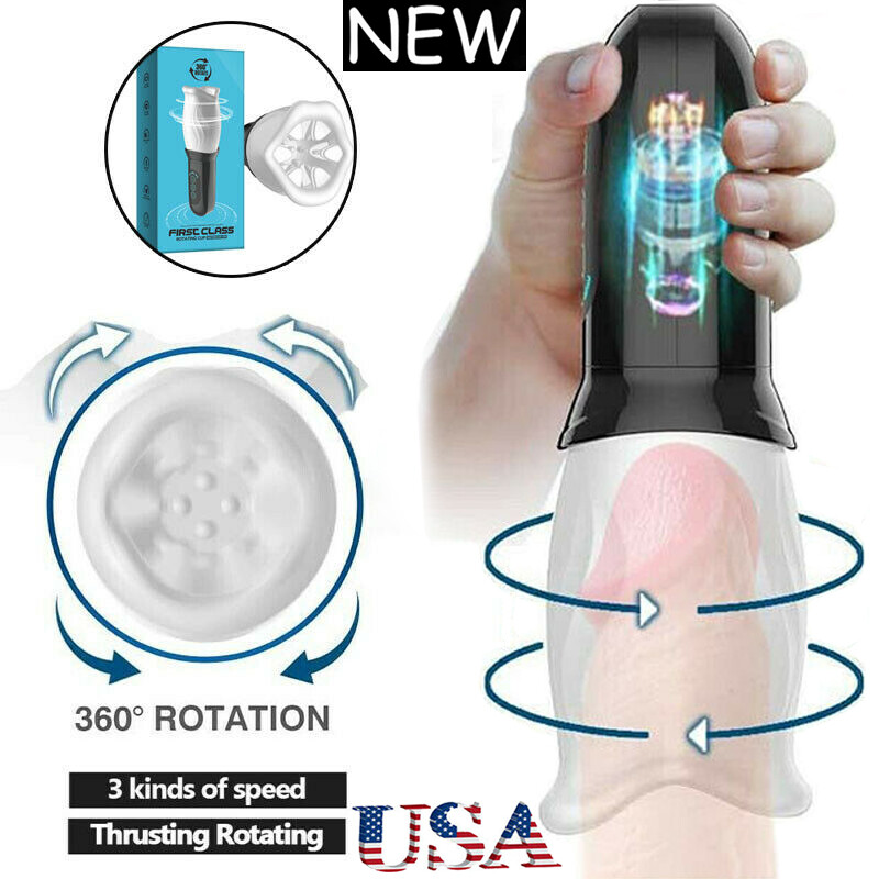 Male Masturbaters Automatic HandsFree Rotating Thrusting Cup Stroker Men Sex Toy