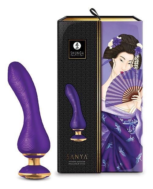 Shunga Sanya Intimate Massager Massage Wand Multispeed Rechargeable Purple