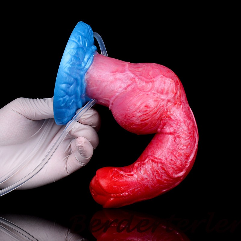 Ejaculation Anal Plug Dildo Inflatable Big Knot Penis with Squirting Function gallery