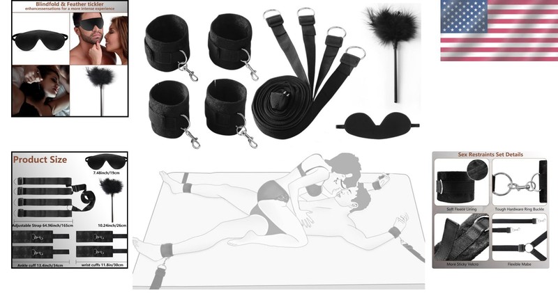 Couples Sex Restraint Kit with Adjustable Straps and Comfortable Handcuffs gallery