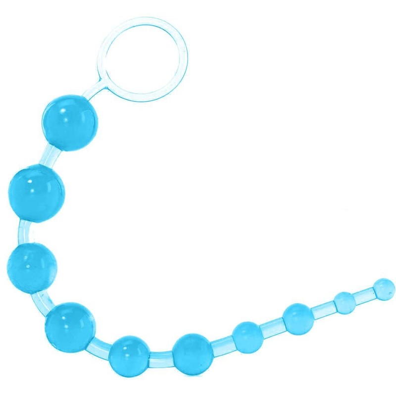 10 Graduated Anal Beads with Pull Ring 13 inch Butt Sex Toy for Women