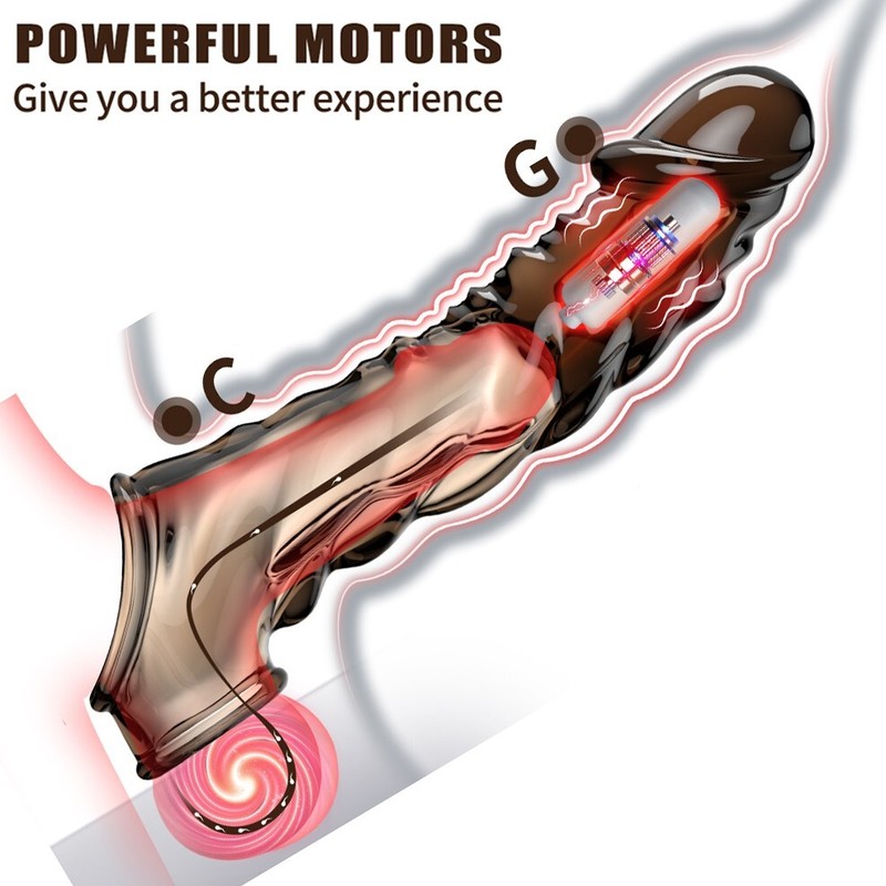 Male Cock-Girth-Enlarger-Enhancer-Huge-Penis-Extension-Extender-Sheath-Vibrator gallery