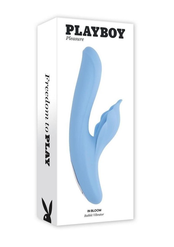 Playboy In Bloom Rechargeable Silicone Heating Rabbit Vibrator Blue gallery
