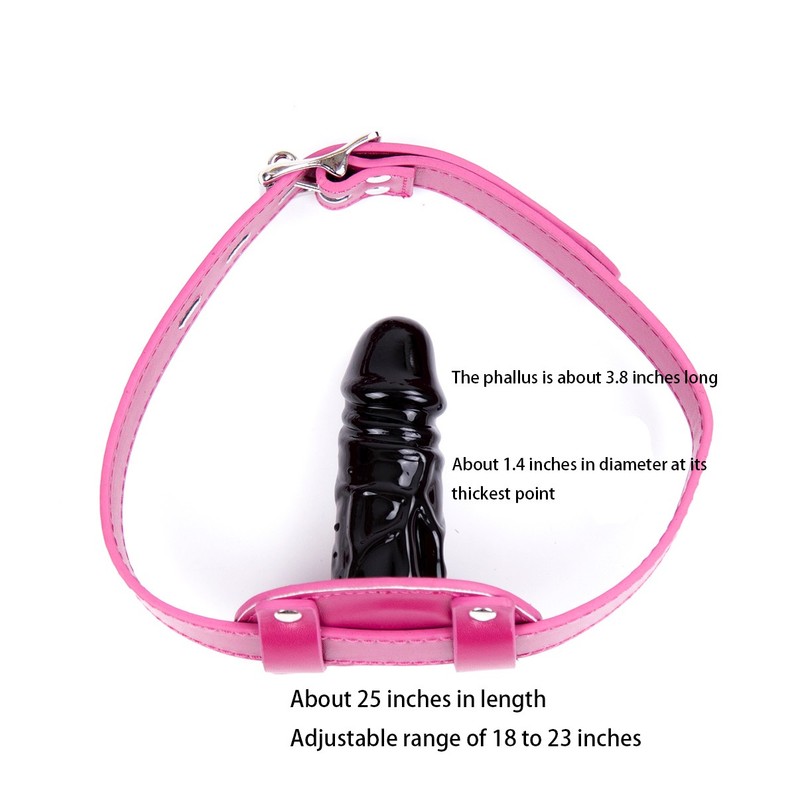 Short/Long Dildo Open Mouth Gag Deep Throat Adjustable Harness Belt Oral Sex Toy