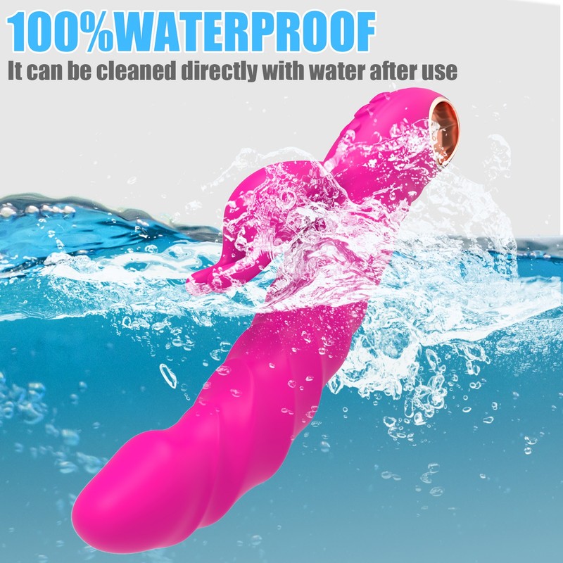 Thrusting Rotating Rabbit Vibrator Dildo G Spot Clit Massager Sex Toys for Women gallery