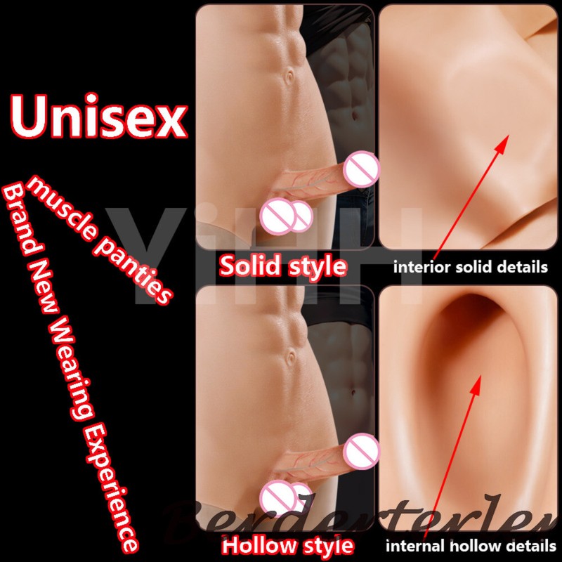 Wearable Dildo Realistic Hollow Penis Underpants Pants Silicone Sex Toy Couples gallery