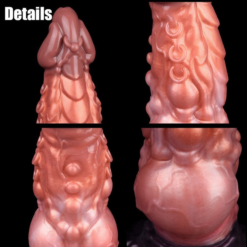 Wide Base Dragon Knotted Cock Thick Silicone Fantasy Dildo Secure Suction Pad gallery