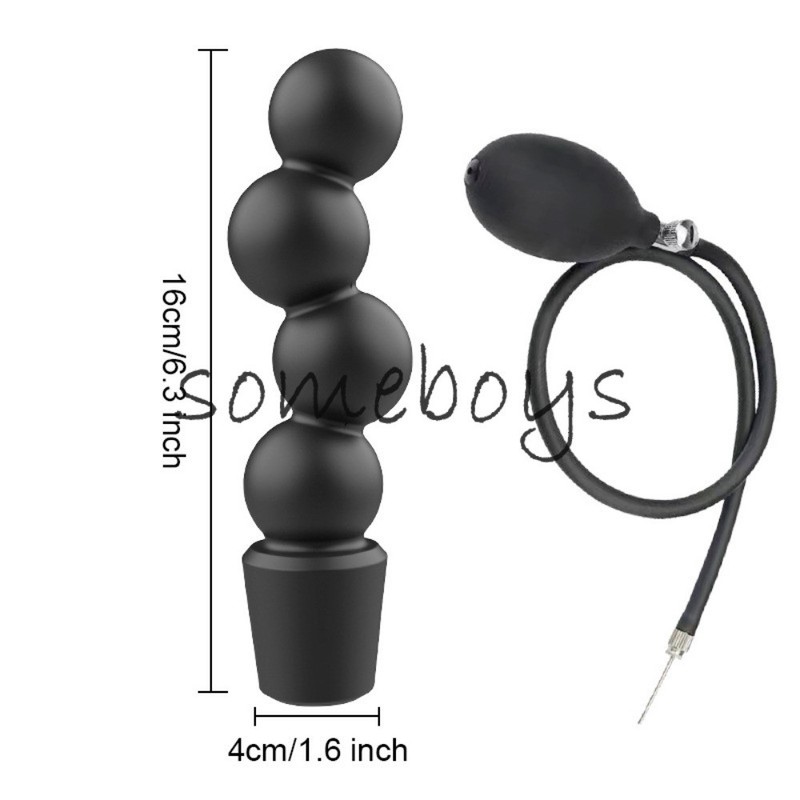 Inflatable Beaded Anal Plug Adjustable Expansion Silicone Sex Toy Anal Dildo Gay gallery