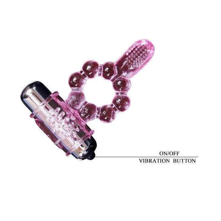 Dance - Pink Vibrating Tongue Silicone Phallic Ring gallery
