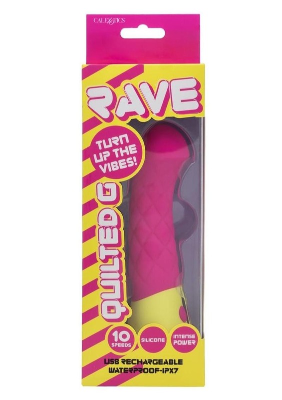 Rave Quilted G Rechargeable Silicone Vibrator – Pink/Yellow