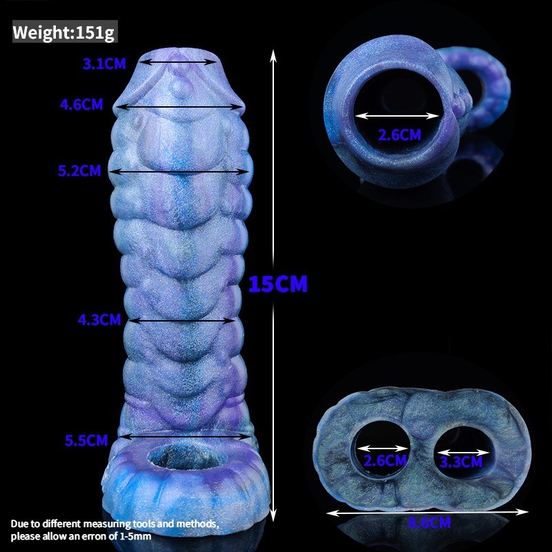 YOCY Fantasy Textured Soft Silicone Wearable Hollow Extension Sleeve For Men Use