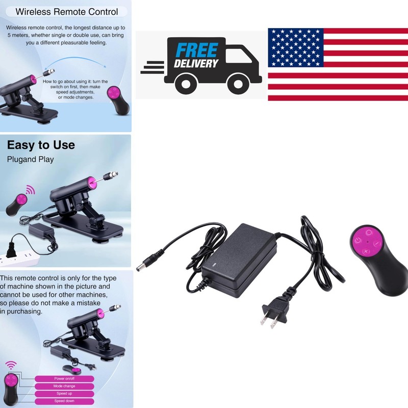 Corded Electric Power Adapter for Dildo Inserter with Remote Control Feature