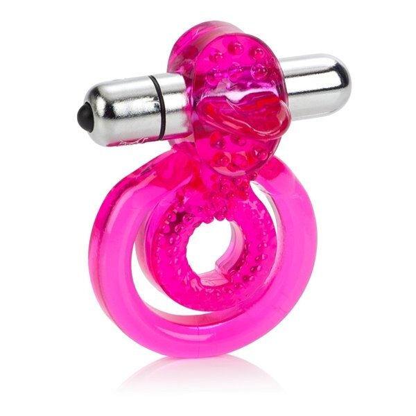Dual Clit Flicker Tongue Vibrating Penis Erection Enhancer Cock Ring Sex Toy gallery