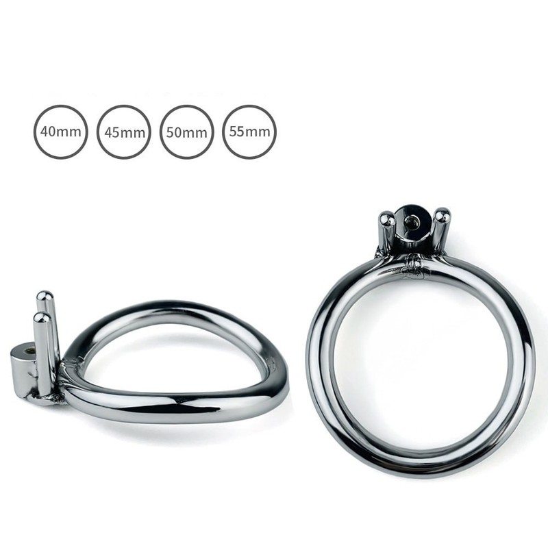 FRRK PA Lock Inverted Male Chastity Cage Device Stainless Steel CBT Device BDSM