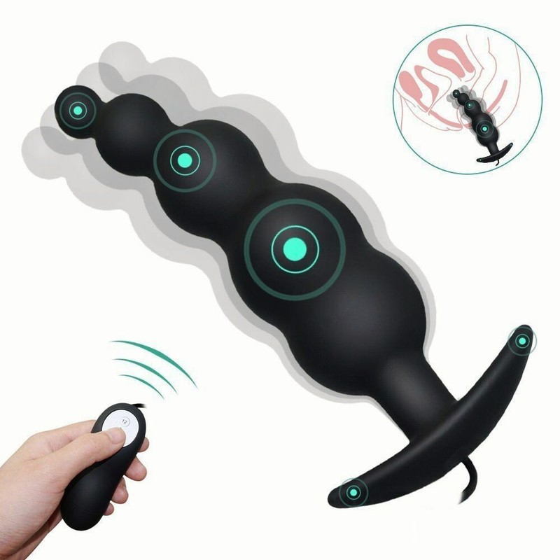 Anal Butt Plug Pull Beads Dildo Vibrator Prostate Massager Sex Toy for Men Women