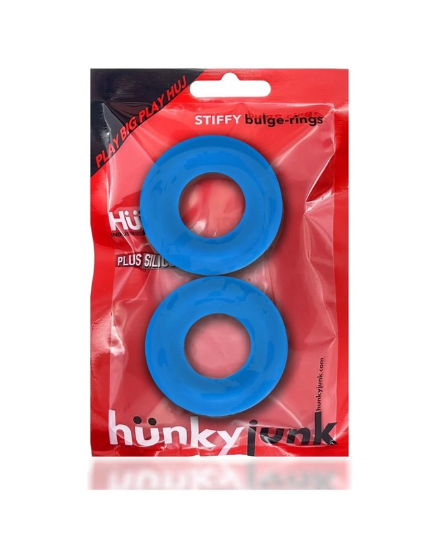 HÜNKYJUNK Stiffy Bulge Cockring 2-Pack - Teal Ice gallery