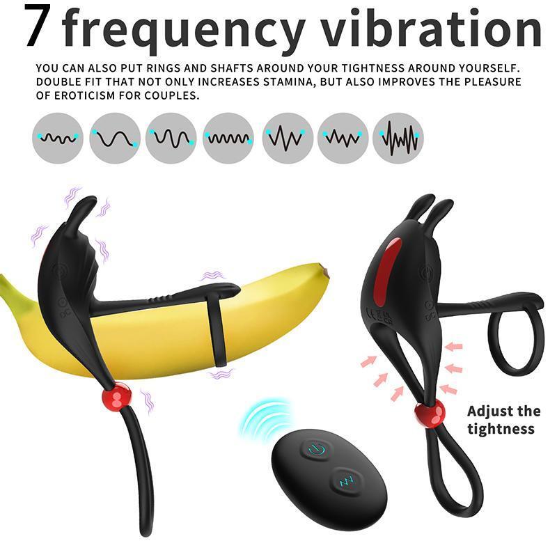 Penis Vibrator Cock Ring Stretcher Scrotum Male Enhancer Erection Adult Couples