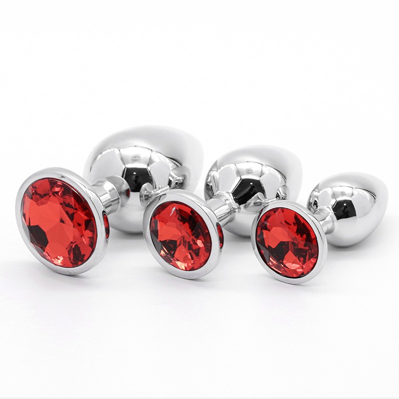 3Pcs Anal Butt Plug Sex Toys Set HEART STAINLESS Men Women Couple Metal Dildo
