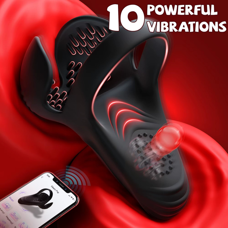 Vibrating Cock Ring Penis Ring for Men Ejaculation Delay Testicle Stimulation C gallery