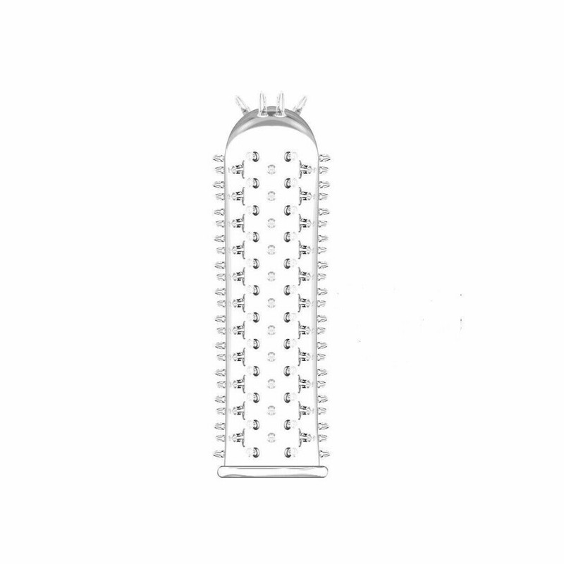 Clear Ultra Textured Penis Extender Sleeve I, Reusable Condom, 10% Girth, 5" gallery