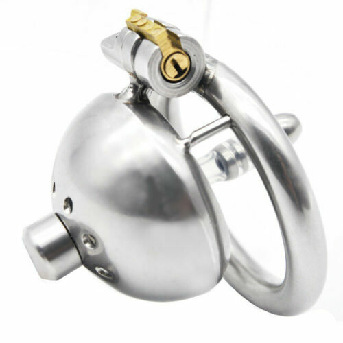 Men Stainless Steel Metal Penis Cock Cage Chastity Cage Device Tube Bondage SM
