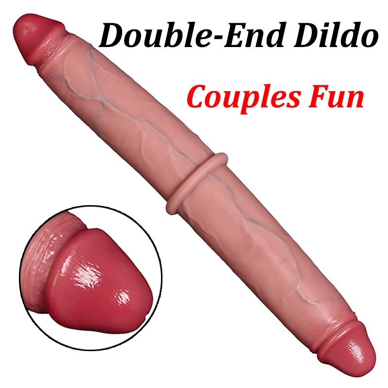 Realistic Double Dildo Silicone Long Penis Dong Sex Toys for Women Couple Gay