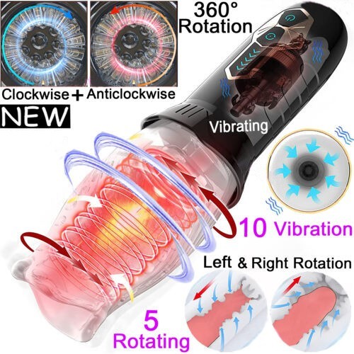 Male Masturbaters Automatic HandsFree Rotating Cup Thrusting Stroker Men Sex Toy