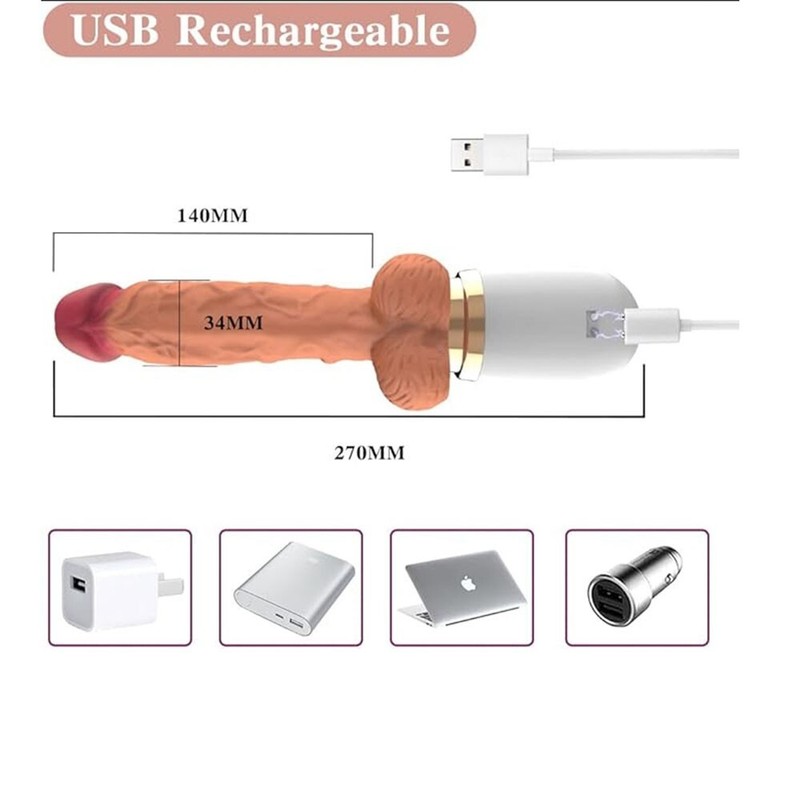 Automatic 7 Thrusting Dildo Sex Machine for Women Hands-Free Sex Toys Heating gallery