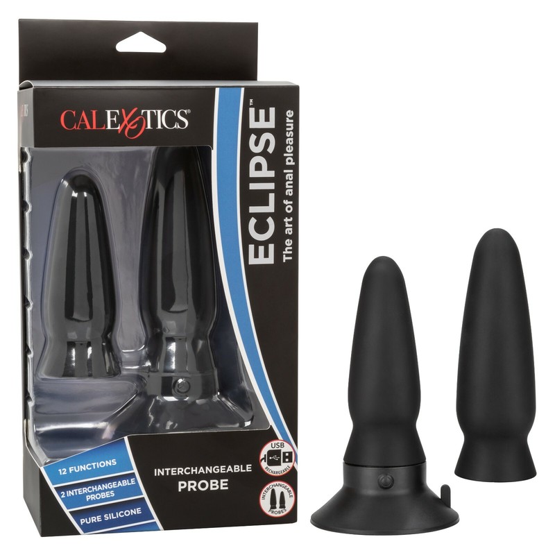 Cal Exotics Eclipse Interchangeable Probe Black – Vibrating Silicone Anal Plug