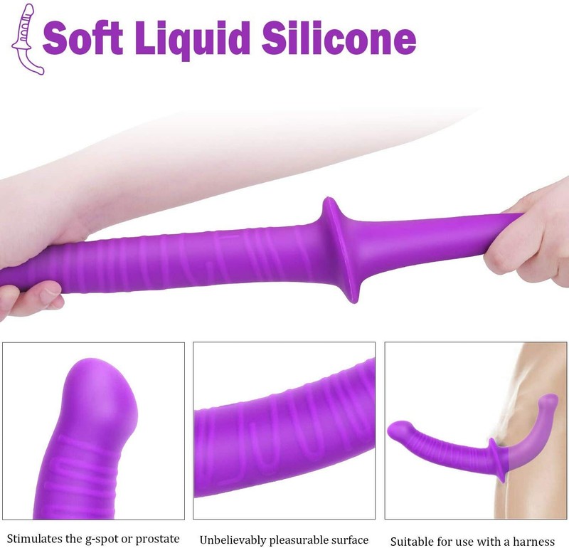 Double Ended Strap On Dildo Strapless Anal Plug G-Spot Women Lesbian Sex Toy gallery