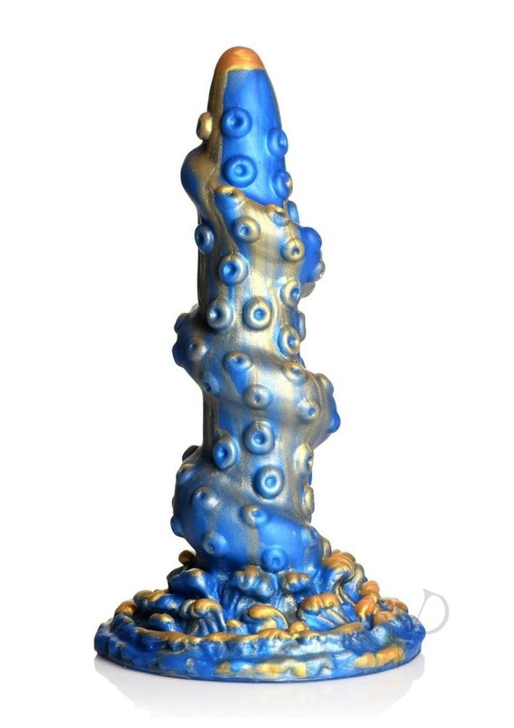 Creature Cocks Lord Kraken Silicone Dildo - Blue/Gold gallery