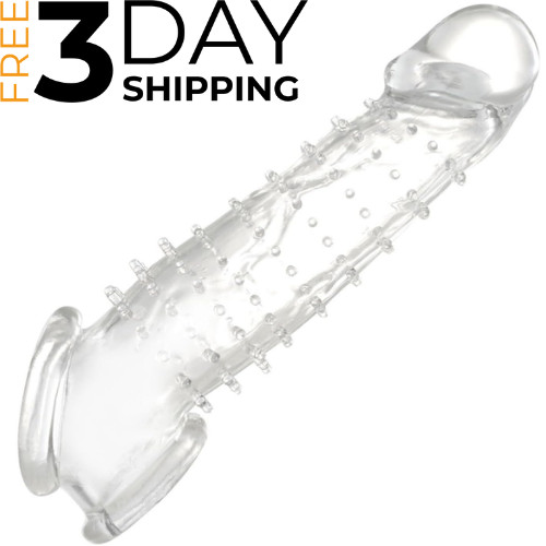 #1 Extensor de manga de pene Extensor de pene texturizado realista para hombres