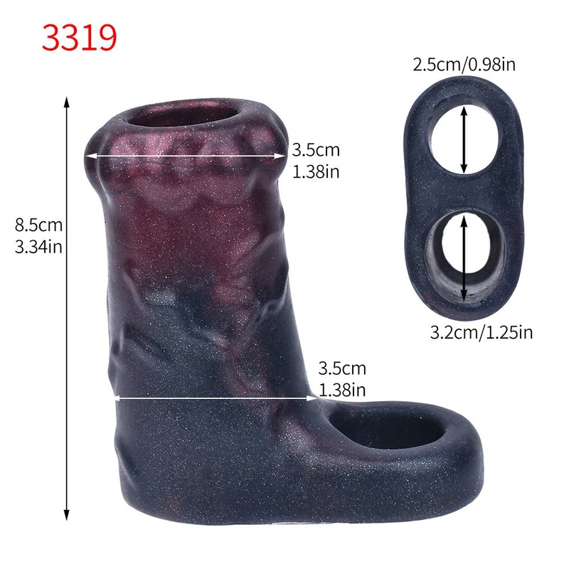 Silicone Girth Enhancer Sex Toy With Anti-drop Realistic Penis Extender Sex Game
