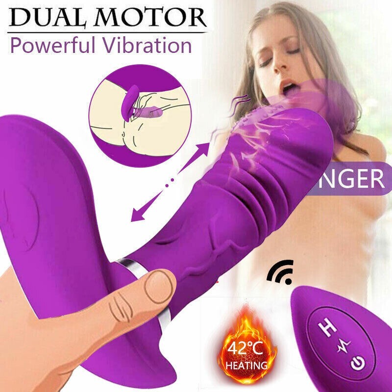 Automatic Heated Vibrator Wearable Thrusting Dildo Massager Remote Sex Toy Women