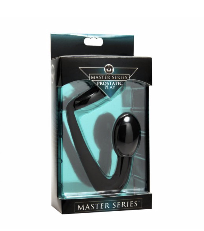 Master Series Silicone Cock Ring Prostate Plug Black XR Brands gallery