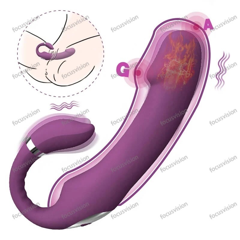 3 in 1 G-Spot Heating Vibrator Dildo Clit Rubbing Massager Sex Toys For Women