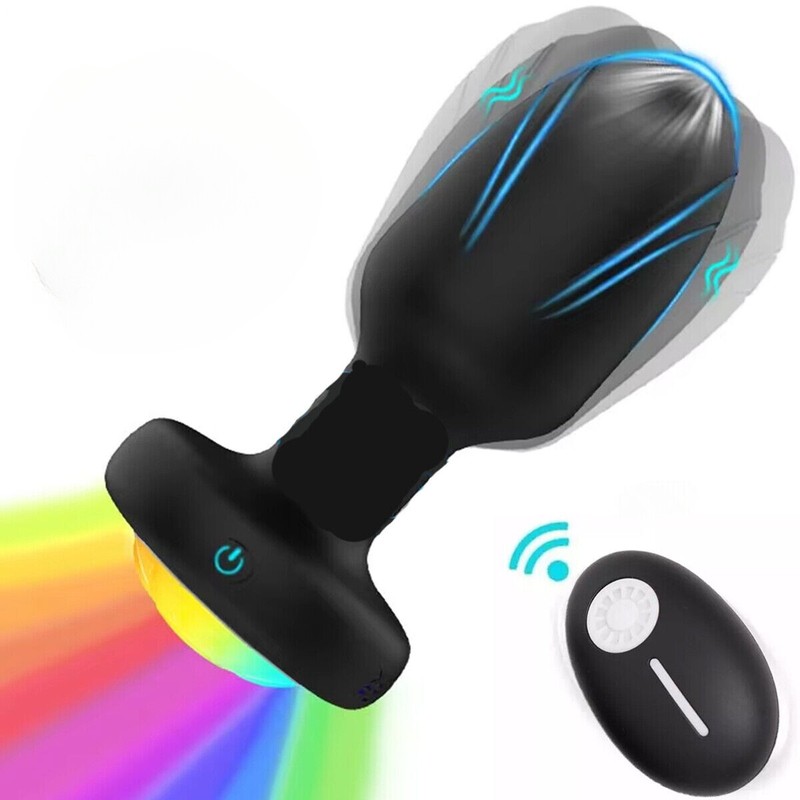 Silicone LED Light Up Anal Butt Plug Prostate G Spot Stimulator Vibrator Sex Toy