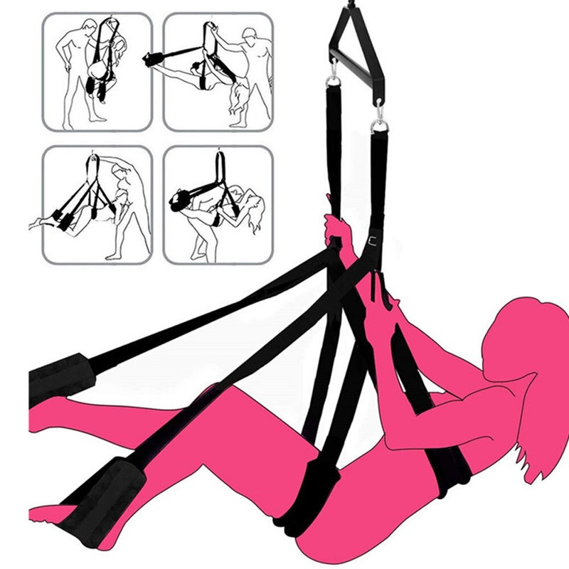 Sex Swing Door Hanging Metal Hand Cuffs Restraint Straps Adult Couple Game BDSM# gallery