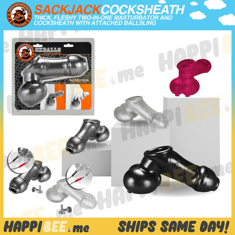 Oxballs SACKJACK Cocksheath +Sling🍯MASTURBATOR SHEATH Extender Sleeve Extension