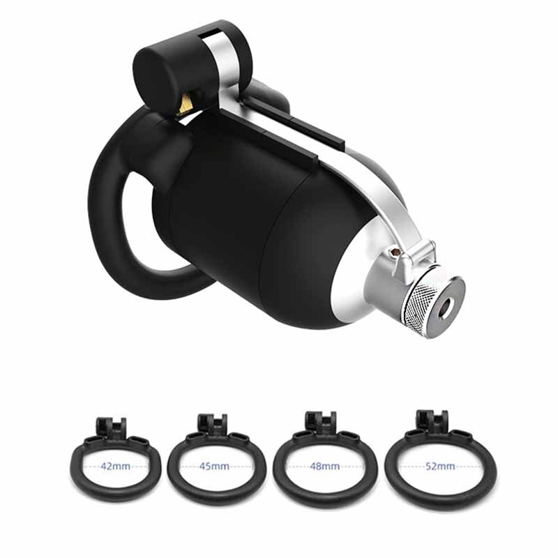 Male Chastity Cage Restraint Metal Tube Binding Anti-off Ring Abstinence Device gallery