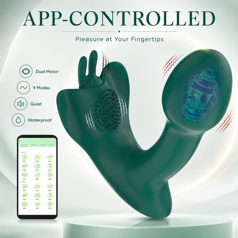 App Controlled Rabbit Vibrator Women Dual Motor Clitoral G Spot Massager