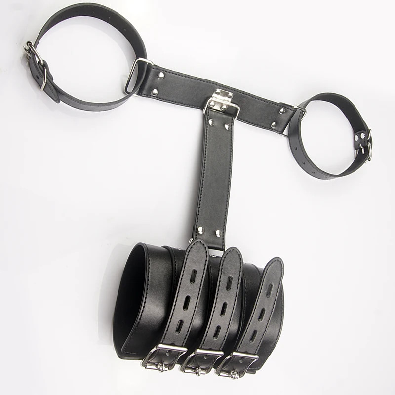 Leather Bondage Handcuffs, Armbinder Restraint ,Arms Behind Back Straitjack gallery