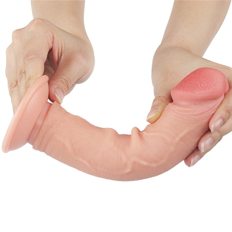 Lovetoy 8 inch Realistic Sliding Skin Dildo Dual Layer Suction Cup Cock No Balls gallery