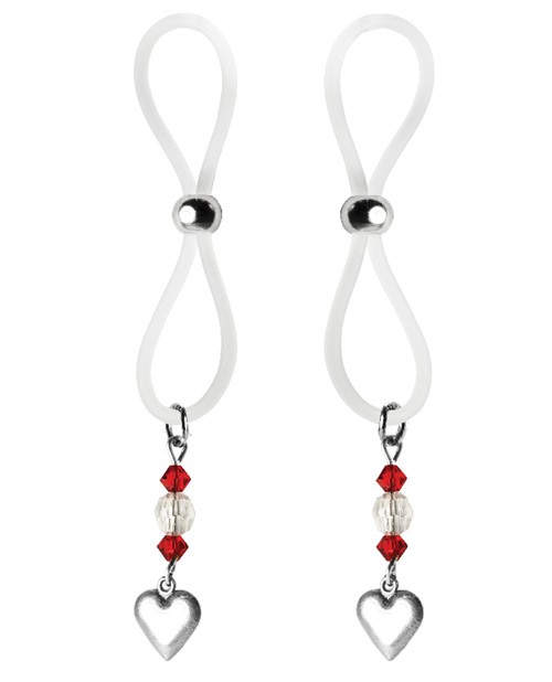 Bijoux de Nip Nipple Halos Heart Charm – Red/Clear