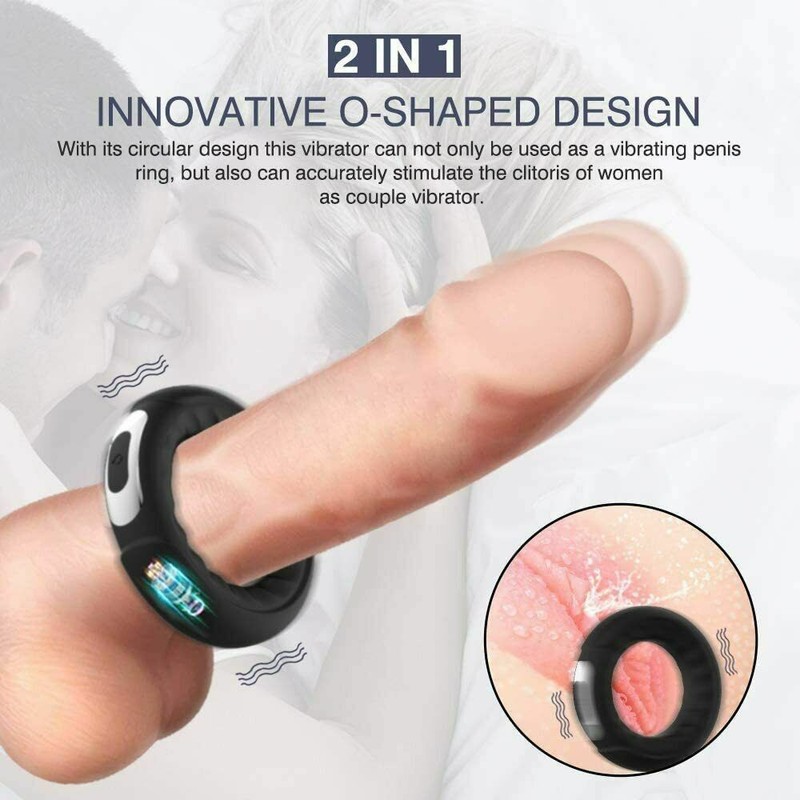 Vibrating Cock Penis Ring Erection Enhancer Rechargeable Couple Sex Toys For Men gallery