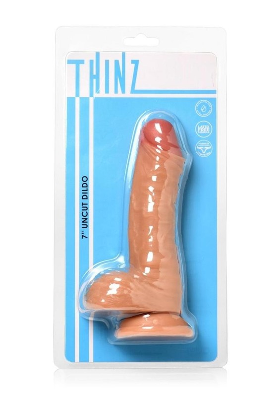 Thinz Uncut Dildo with Balls 7in – Vanilla