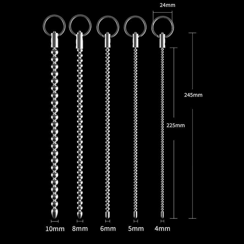 Stainless Steel Dilator Sounding Urethral Stretcher Penis Flexible TrainingPlug