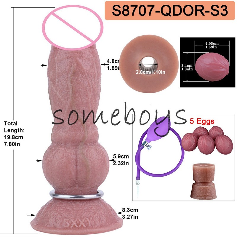 Pneumatic Ovipositor Realistic Lay Eggs Anal Dildo with 5 Eggs Butt Plug Sex Toy gallery