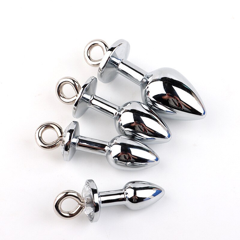 Metal Pull Ring Anal Plug Large Medium Small Pull Ring Anal Stimulation Dilator gallery